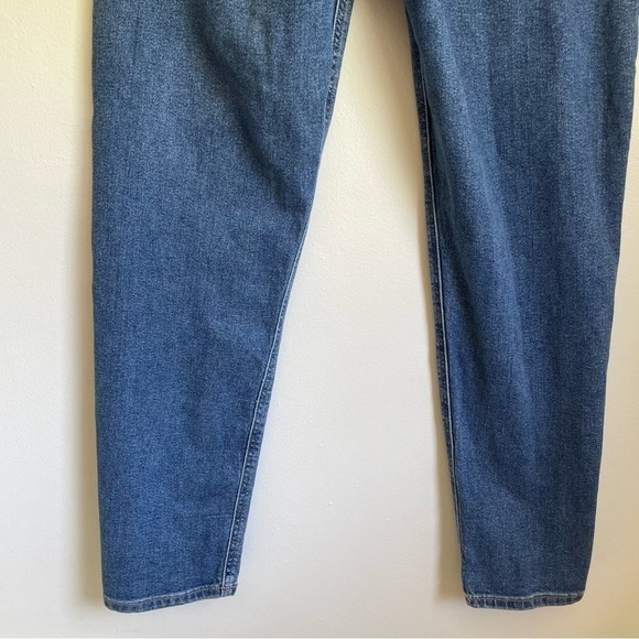 American Eagle Mom Jean size 2 solid blue no rips high rise solid basic denim - Picture 7 of 11